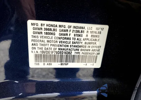 2013 Acura Ilx 20 Tech z USA, uszkodzony, nr VIN 19VDE1F79DE016362